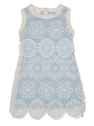 Biscotti Crazy For Crochet Blue Ivory Dress Girls Size 6x