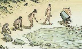 Insanity Satirical Illustrations Evolution Cartoon