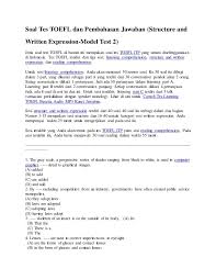 Kunci Jawaban Toefl Section 3 Reading Comprehension Ilmu Soal