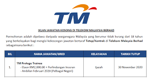 Customer contact centre information clerks provide information to customers via the telephone and other media. Permohonan Jawatan Kosong Tm Protege Trainee Elaun Rm2 000 00 Perlindungan Insuran