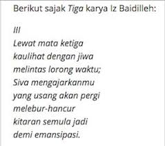 2 menata ide menjadi dua larik dengan bunyi akhir yang berbeda. Zurairi A R On Twitter Sajak Tiga Karya Iz Baidilleh Faiznazim Pemenang Pertandingan Menulis Sajak Bertema Hinduisme Sempena Sajak Dr Maza Https T Co 3waddtqlrk