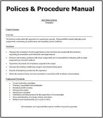 Policies And Procedures Manual Templates 7 Word Pdf Job Description Template Procedure Policies