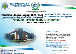Tarikh rasmi keputusan (result) malaysian university english test (muet) mac 2020 diumumkan. Professional Development Training Program On Research Methodology In Linguistics Mehran University