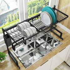 Get the best deals on chrome dish drying racks. Dish Drying Rack Over Sink Drainer Shelf For Kitchen Supplies Storage Counter Organizer Utensils Holder Stainless Steel Display Kitchen Space Save Must Have Black For Sink 33 5inch Buy Online At Best