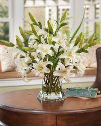Silk flowers arrangements near me. Large Lily Silk Centerpiece White Sommerblumen Blumenarrangements Im Haus Seidenblumengestecke