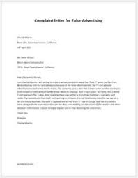 There is no legal binding process as to how to raise a. Complaint Letter For False Advertising Writeletter2 Com