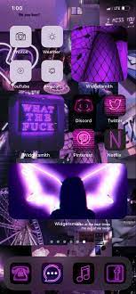 This is my purple theme. Purple Ios14 Theme Iphone Wallpaper App Retro Wallpaper Iphone Phone Themes