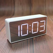 Led Digital Alarm Clock Bedside Mirror Clock Fits For Bedroom Office White In 2020 Alarm Clock Led Alarm Clock Digital Alarm Clock