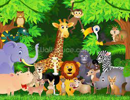 Animals In The Jungle Wallpaper Wallsauce Us Animal Mural Wild Animals Pictures Customized Canvas Art