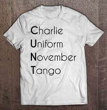The international phonetic alphabet (revised to 2015). Cunt Charlie Uniform November Tango Phonetic Alphabet Version T Shirts Teeherivar