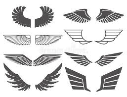 Wings Set 2 Wings Set On White Background Heraldic Wings Element For Logo Lab Ad Background Heraldic Steampunk Wings Tattoo Wings Logo Art Deco Logo