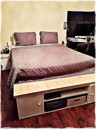 King size modern japanese style platform bed with headboard, deb frame with 2 nightstands. 7 Fabulous Ideas For Creating A Platform Bed Hometalk
