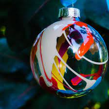 First Batch Of Clear Glass Ornaments Made By Dropping Acrylic Paint Inside Clear Glass Christmas Projects For Kids Clear Glass Ornaments How To Make Ornaments