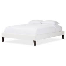 Whether placed in a master suite or guest room, this bed accentuates any decor. Lancashire Modern And Contemporary Faux Leather Upholstered Bed Frame With Tapered Legs Queen Baxton Studio Target