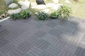 Naturesort Bamboo Composite 12 X 12 Deck Tiles In Grey Patio Flooring Deck Tiles Outdoor Deck Decorating