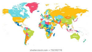 Colorful Hi Detailed Vector World Map Complete With All Countries Names World Map With Countries Color World Map World Map Wallpaper