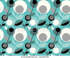 Download in under 30 seconds. Geometric Black And White Vintage Retro Floral Design Concept Abstract Floral Seamless Pattern Fora Surface Design Canstock