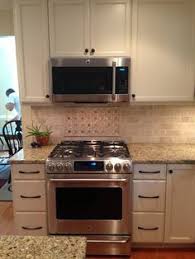 Image Result For Inset Tiles Behind Range With Microwave Kitchen Cabinets Makeover Mosaic Backsplash Kitchen Cooking Appliances