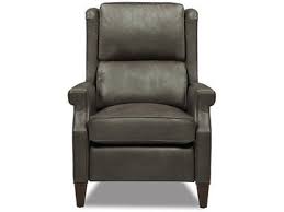 Power Reclining Bustle Back Chair In Slate Grey Leather With Nail Head Trim Arm Chairs Living Room Recliner Furniture Design