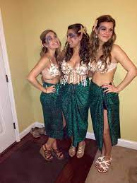 Mermaid Halloween Costumes Big Little Halloween Starfish Mermaids Shell Bra Diy Mermaid Halloween Costumes Mermaid Halloween Mermaid Costume Diy