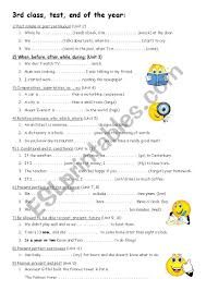 Dialect american english australian english british english (uk english) canadian english irish english new zealand english scottish english south african english welsh english. More 3 Final Test 3rd Class Grammar Of A Whole Year Key Esl Worksheet By Dietze