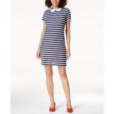 Maison Jules Printed Round Collar Dress Created For Macy S 52 Liked On Polyvore Featuring Dresses Blue Round Collar Dress Preppy Dresses Clothes Design