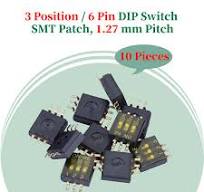 1.27 mm Pitch 3 Position / 6 Pin Dual Row SMT Patch DIP Switch
