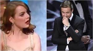 And now, emma stone… and ryan gosling? Ryan Gosling Emma Stone S Reaction After La La Land Losing The Oscar Is Priceless See Pics Entertainment News The Indian Express