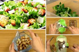 Les salades composées se préparent sur une base de salade verte, de riz ou bien de pâtes. Salade Cesar En Kit A Emporter Partout La Recette