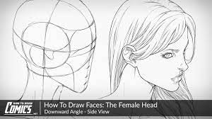 Slice into quarters as you draw your head, a series of guidelines will help you out along the way. How To Draw Faces Female Heads Downward Angle Side View Youtube