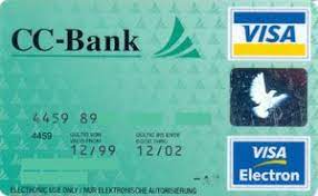Link of cc bank login page is given below. Bank Card Cc Bank Visa Electron 10 99 Cc Bank Aktiengesellschaft Germany Federal Republic Col De Ve 0001