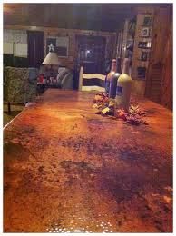 Hammered Copper Table Top In Natural Fire Patina By Copperhead Sinks Copper Table Copper Top Table Copper Kitchen