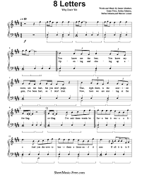 Free sheet music for piano. 8 Letters Sheet Music Why Don T We Sheetmusic Free Com