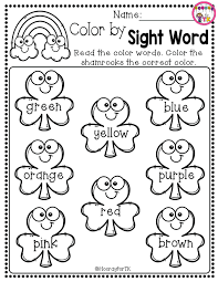 March And St Patrick 39 S Day Worksheet Kindergarten Addition Worksheets Kindergarten Colors Kindergarten Worksheets