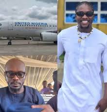 United Nigeria Airlines handed VeryDarkMan and Mr Jollof over to the  airport security today after a heated altercation while boarding a  scheduled Asaba-Lagos flight. This altercation forced the airline's crew to  intervene