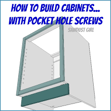 how to build a cabinet with pocket hole screws sawdust girl