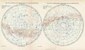 Constellations Map Antique Star Chart Astronomy Northern