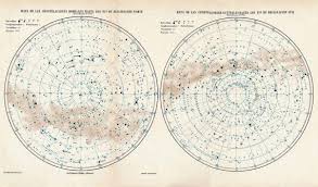 constellations map antique star chart astronomy northern