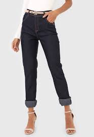 Calca Jeans Dimy Reta Adele Azul Marinho Compre Agora Tricae Brasil