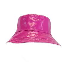 Patent Polka Dot Reversible Waterproof Bucket Rain Hat Foldable One Size Pink Cf1238vlmaz Rain Hat Pink Bucket Hat Polka Dot Print