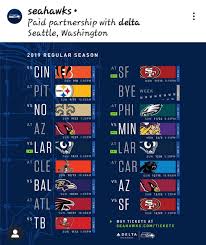 Seattle Seahawks 2019 Schedule Seattle Seahawks Seahawks Seattle