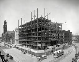 Detroit Circa 1911 Dime Savings Bank Under Construction A Preliminary Look At The Future Skyscraper And At Canvas Art Prints Banks Building Photo Posters