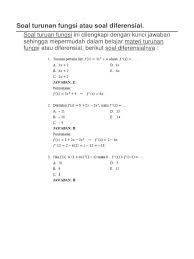 Contoh soal dan pembahasan tentang fungsi komposisi dan. Kumpulan Soal Dan Pembahasan Turunan Pdf Masnurul