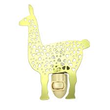 3d Gold Llama Nightlight Kids Room Plug In Night Lamp Children Bedroom Decor Safety Light Walmart Com Walmart Com