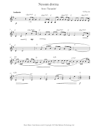 Pdf (digital sheet music to download and print), interactive sheet music (for online playing, transposition and printing), videos, midi and mp3 audio. Puccini Nessum Dorma From Turandot Sheet Music For Keyboard 8notes Com