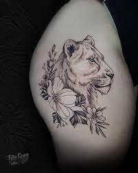 Black widow spider · teenage swag outfits for girls · nasa. The Lion Queen Lioness On Thigh Done Two Guns Tattoo Bali Facebook