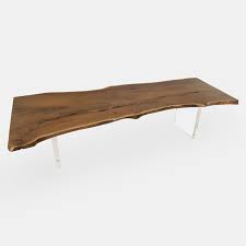 See more ideas about table legs, diy table legs, metal table legs. Single Slab Claro Walnut Live Edge Dining Table Acrylic Legs Rotsen Furniture