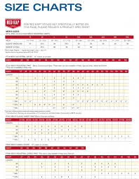 Size Chart Red Kap