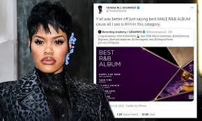 See more of teyana taylor on facebook. Teyana Taylor Rips Recording Academy After All Grammy Nominees For Best R B Album Are Male Daily Mail Online