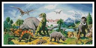 11.8 x 13.8 (30 cm x 35 cm) instructions. Land Of The Dinosaurs By Artecy Cross Stitch